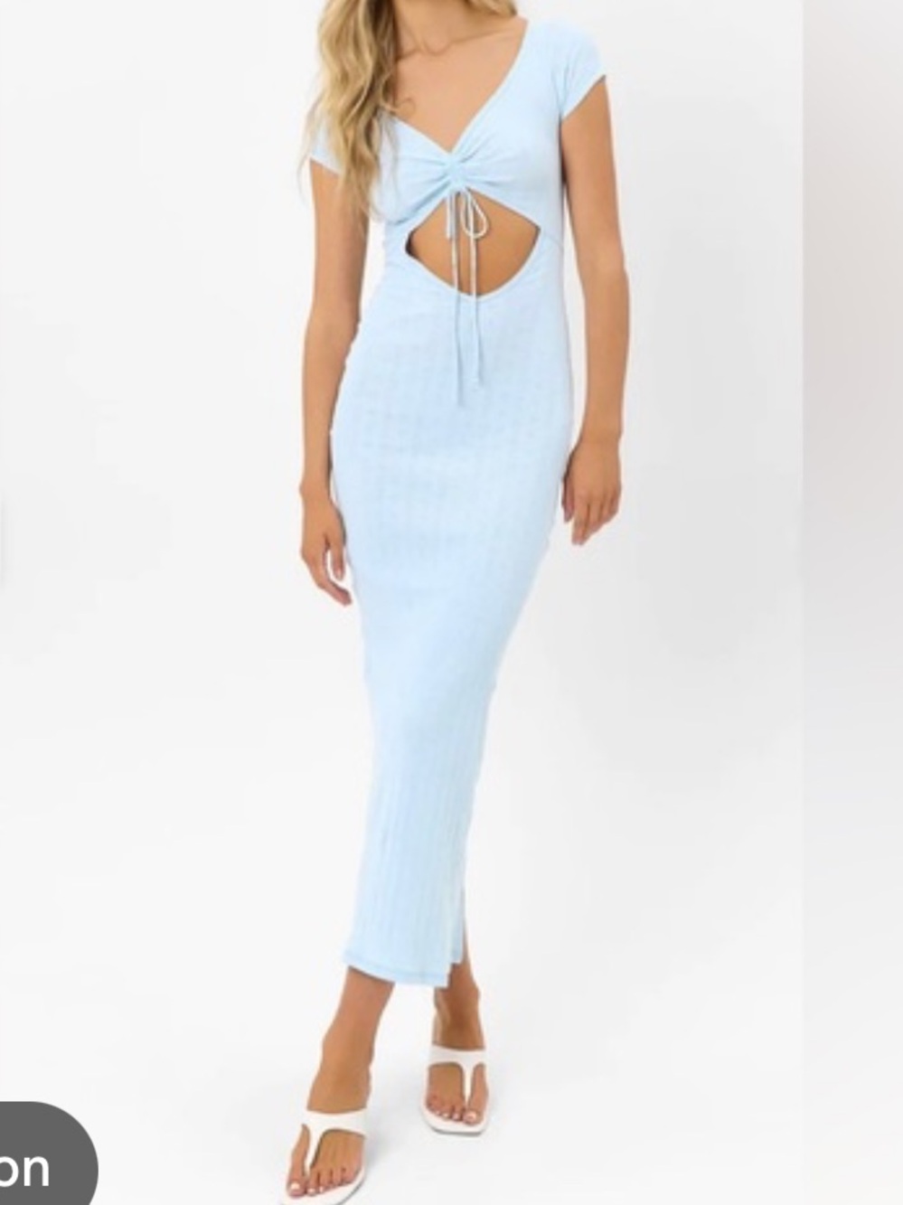 Frankie's Bikinis x Gigi Hadid Millie Lounge Maxi Dress in Asher Blue size m - Picture 14 of 15